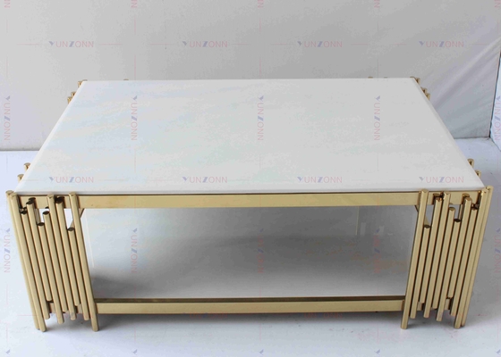 Acero inoxidable de la mesa de centro D60xH50cm 201 laterales de oro de la tabla de té del metal