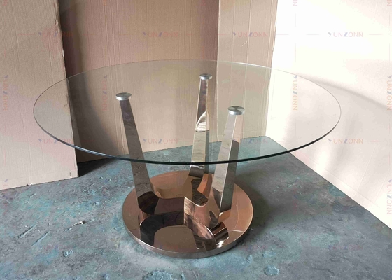 Los SS basan las mesas de comedor modernas de lujo glosan la mesa de comedor de cristal fijada para 4