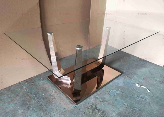 Los SS basan las mesas de comedor modernas de lujo glosan la mesa de comedor de cristal fijada para 4