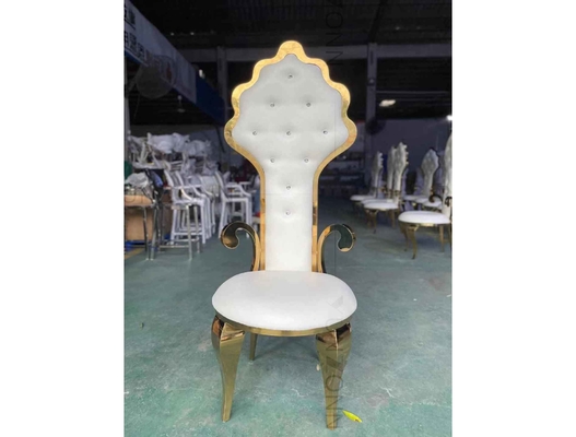 Alto acero inoxidable trasero del mobiliario de la silla de la boda de la silla nupcial blanca magnífica del banquete