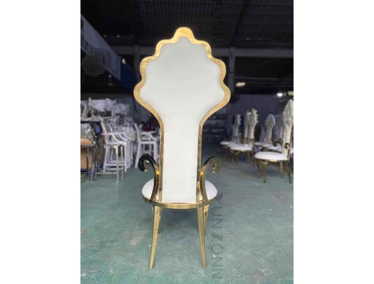 Alto acero inoxidable trasero del mobiliario de la silla de la boda de la silla nupcial blanca magnífica del banquete