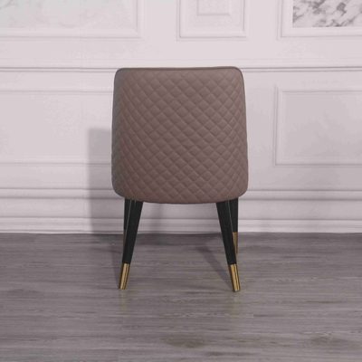 Sillas rellenadas alta esponja del comedor de la PU de la silla de la parte posterior de madera sólida del hotel elástico