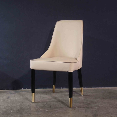 Silla de lujo blanca del terciopelo con el hotel casero del respaldo del marco de madera grueso del OEM