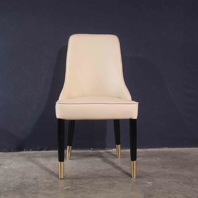 Silla de lujo blanca del terciopelo con el hotel casero del respaldo del marco de madera grueso del OEM