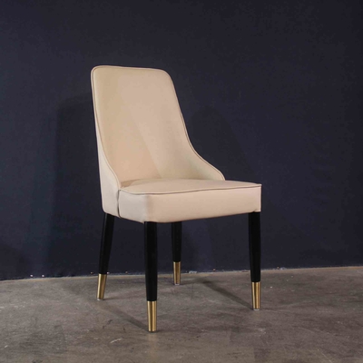 Silla de lujo blanca del terciopelo con el hotel casero del respaldo del marco de madera grueso del OEM
