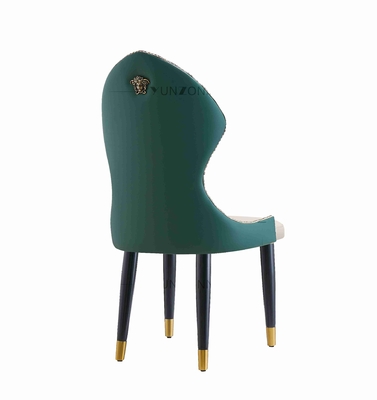 Silla de comedor de acero inoxidable de estilo barroco moderno pulido