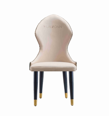 Silla de comedor de acero inoxidable de estilo barroco moderno pulido
