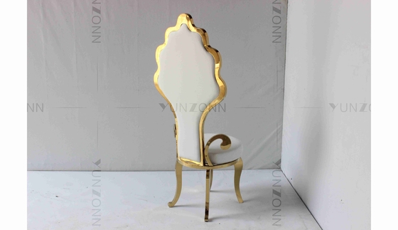 Alto acero inoxidable trasero del mobiliario de la silla de la boda de la silla nupcial blanca magnífica del banquete