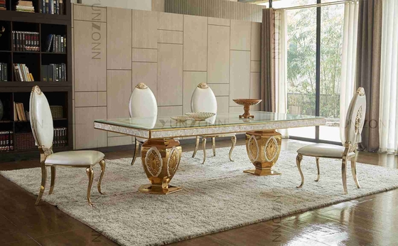 Mesa de comedor noble de lujo del modelo de las tablas de banquete de la boda de la atmósfera con 10-12 Seaters