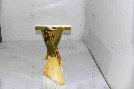 Tabla lateral plateada oro de mármol hueco del modelo de la salida que talla los gabinetes de almacenamiento del diseño