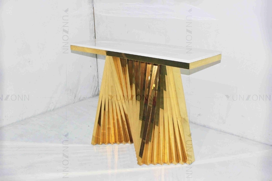 Tabla lateral plateada oro de mármol hueco del modelo de la salida que talla los gabinetes de almacenamiento del diseño