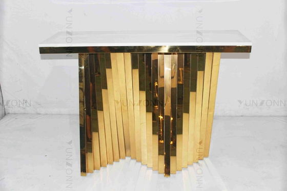 Tabla lateral plateada oro de mármol hueco del modelo de la salida que talla los gabinetes de almacenamiento del diseño