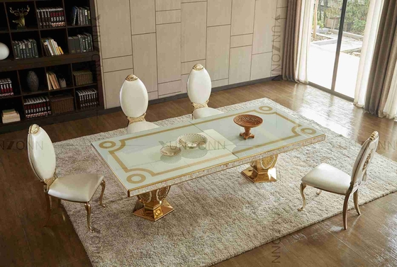 Mesa de comedor noble de lujo del modelo de las tablas de banquete de la boda de la atmósfera con 10-12 Seaters