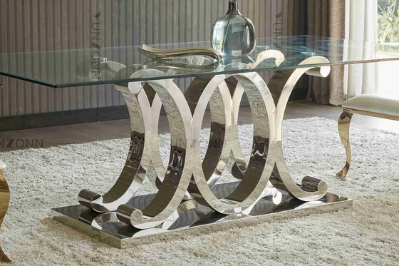 10 mesa de comedor moderna de Seaters SS con el vidrio moderado desprendible