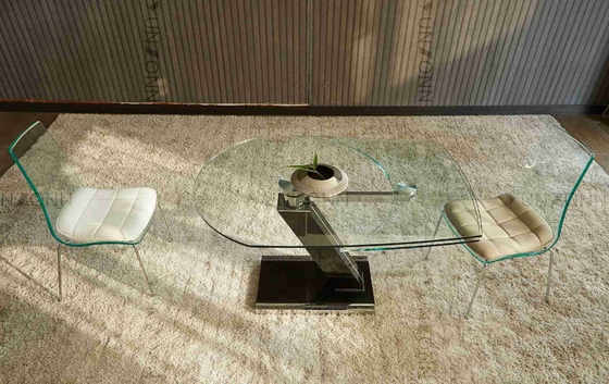 Mesa de comedor superior giratoria de forma irregular Extensional salvo el espacio para el comedor