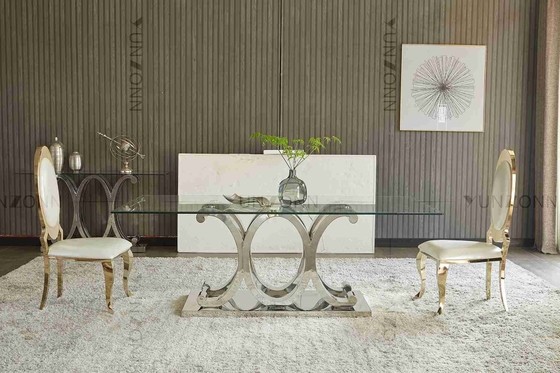 10 mesa de comedor moderna de Seaters SS con el vidrio moderado desprendible