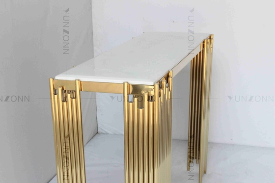 Muebles de lujo blancos y del oro modernos tubulares de consola de la tabla de pared del gabinete del estante