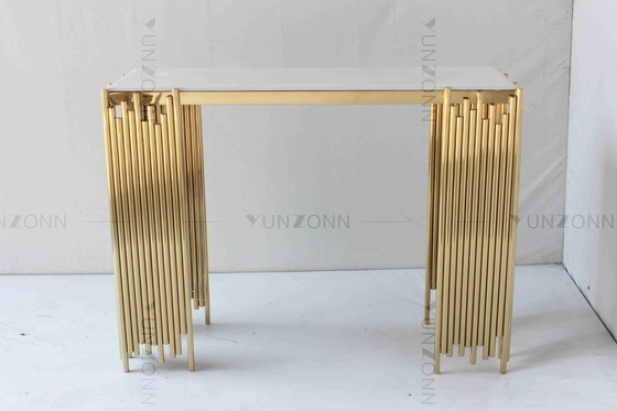Muebles de lujo blancos y del oro modernos tubulares de consola de la tabla de pared del gabinete del estante