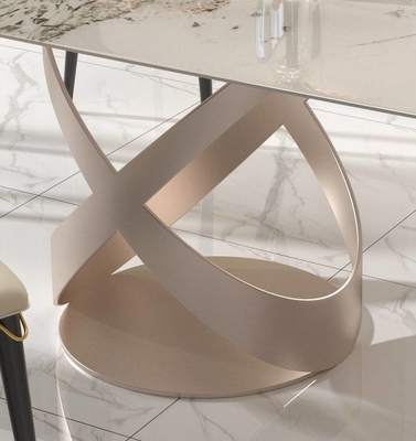 La silla de mesa de comedor contemporánea de lujo fija con X la base inoxidable de Teel