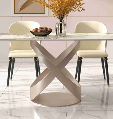 La silla de mesa de comedor contemporánea de lujo fija con X la base inoxidable de Teel