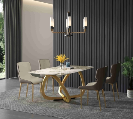 Sistema casero simple italiano de la mesa de desayuno del rectángulo de las mesas de comedor rectangulares modernas brillantes