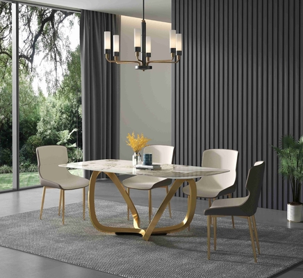 Sistema casero simple italiano de la mesa de desayuno del rectángulo de las mesas de comedor rectangulares modernas brillantes