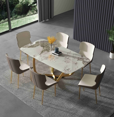 Sistema casero simple italiano de la mesa de desayuno del rectángulo de las mesas de comedor rectangulares modernas brillantes