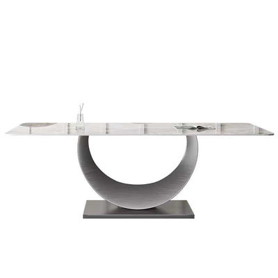 La silla de mesa de comedor rectangular moderna fija el sistema de cena superior de mármol nórdico