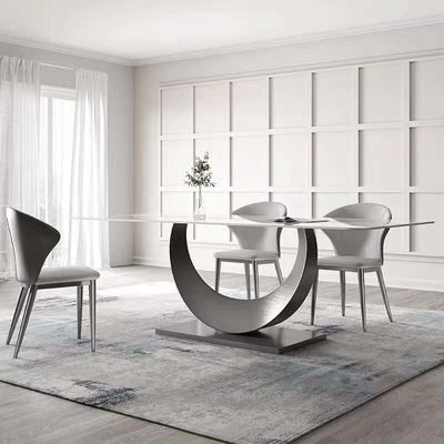 La silla de mesa de comedor rectangular moderna fija el sistema de cena superior de mármol nórdico
