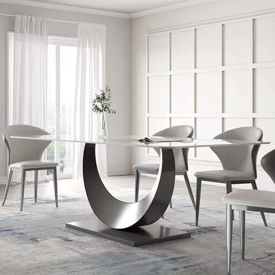 La silla de mesa de comedor rectangular moderna fija el sistema de cena superior de mármol nórdico