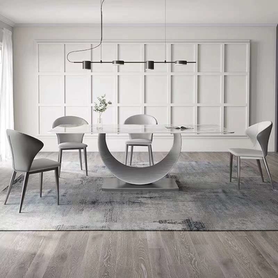 La silla de mesa de comedor rectangular moderna fija el sistema de cena superior de mármol nórdico