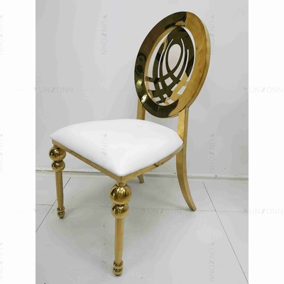 Silla que se casa de cuero de acero inoxidable apilable clásica de la silla del banquete que se casa