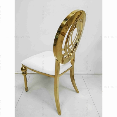 Silla que se casa de cuero de acero inoxidable apilable clásica de la silla del banquete que se casa