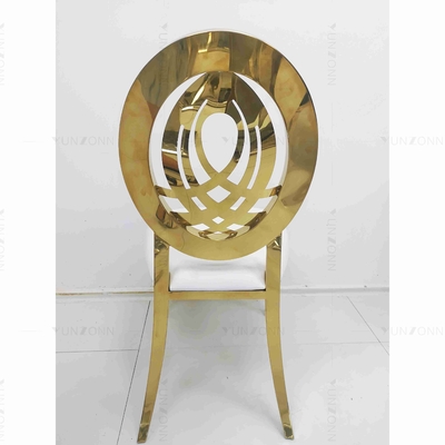Silla que se casa de cuero de acero inoxidable apilable clásica de la silla del banquete que se casa