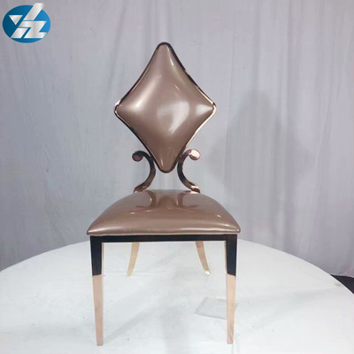Blanco de lujo del OEM de 50X55X107 SS Diamond Wedding Golden Dining Chair