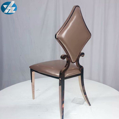 Blanco de lujo del OEM de 50X55X107 SS Diamond Wedding Golden Dining Chair
