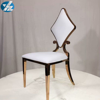 Blanco de lujo del OEM de 50X55X107 SS Diamond Wedding Golden Dining Chair