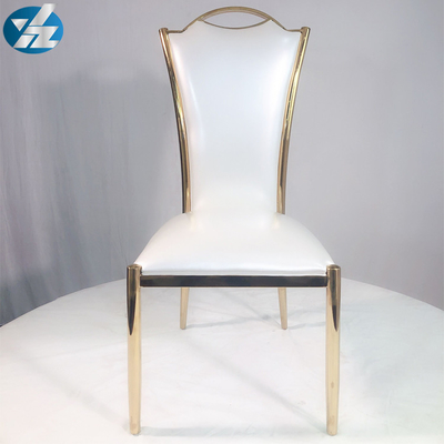 Silla tapizada silla del comedor del oro del banquete de la boda de Chrome SS