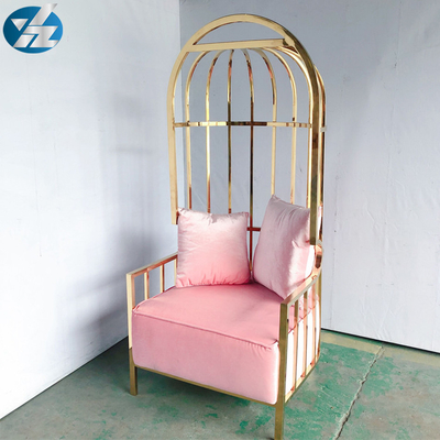 Acero inoxidable colorido de Chairs 10KGS 201 de novia y del novio de la silla del Birdcage del oro