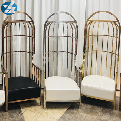 Acero inoxidable colorido de Chairs 10KGS 201 de novia y del novio de la silla del Birdcage del oro