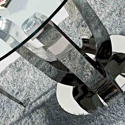 Mesa de comedor superior de cristal moderna de lujo de plata atractiva antigua de las mesas de comedor D150XH75