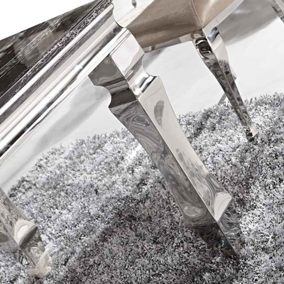 Plata prismática de los muebles del hogar de Seaters de la pierna 8 de la tabla de las mesas de comedor modernas de lujo de mármol
