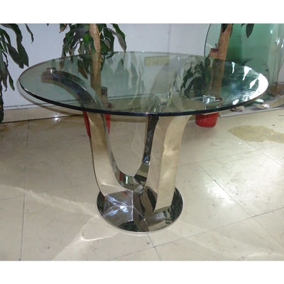 Mesa de comedor superior de cristal moderna de lujo de plata atractiva antigua de las mesas de comedor D150XH75