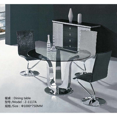 Mesa de comedor superior de cristal moderna de lujo de plata atractiva antigua de las mesas de comedor D150XH75