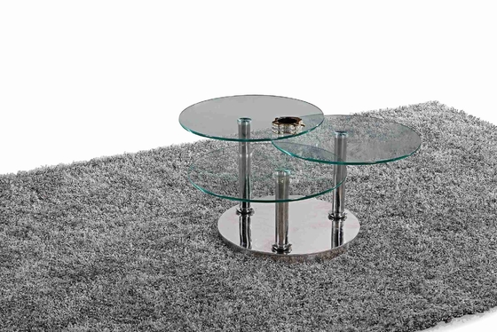 Luz elegante de la tabla de té de la mesa de centro de cristal central de la obra clásica 3 de lujo
