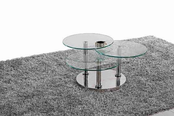 Luz elegante de la tabla de té de la mesa de centro de cristal central de la obra clásica 3 de lujo