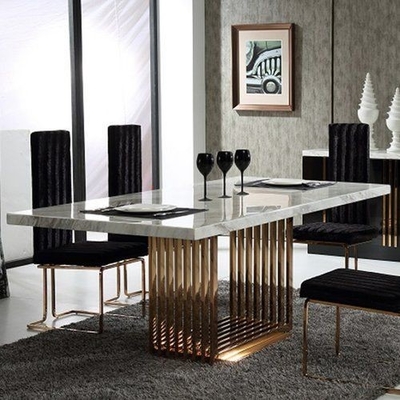 Mesas de comedor rectangulares modernas superiores de mármol nórdicas de las tablas de banquete que se casan con las sillas 50X90X75