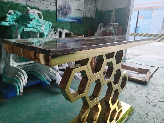 Tabla de té elegante rectangular de mármol de la tabla de consola con el falso top de mármol