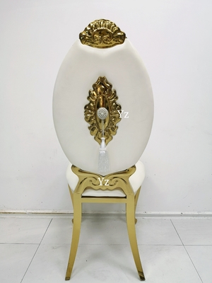 Cena del alto acero inoxidable trasero de la tela de la silla del banquete que se casa para los acontecimientos W50xD65xH110cm