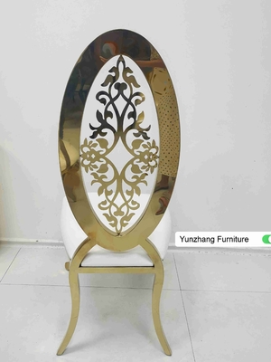 Alta boda de oro trasera de la elipse que cena la silla con el OEM de la flor